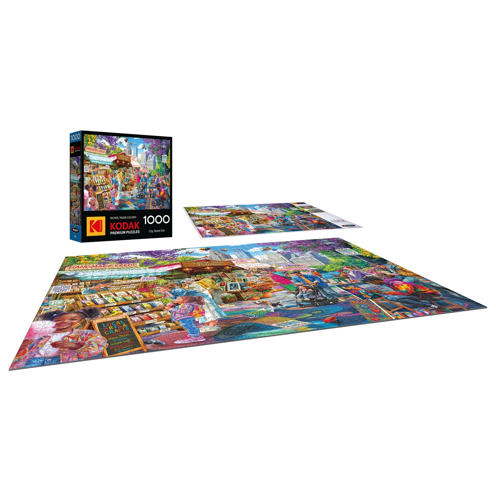 Jigsaw Puzzle 1000 Piece City Street Fair RoseArt Kodak Premium Adults Vibrant