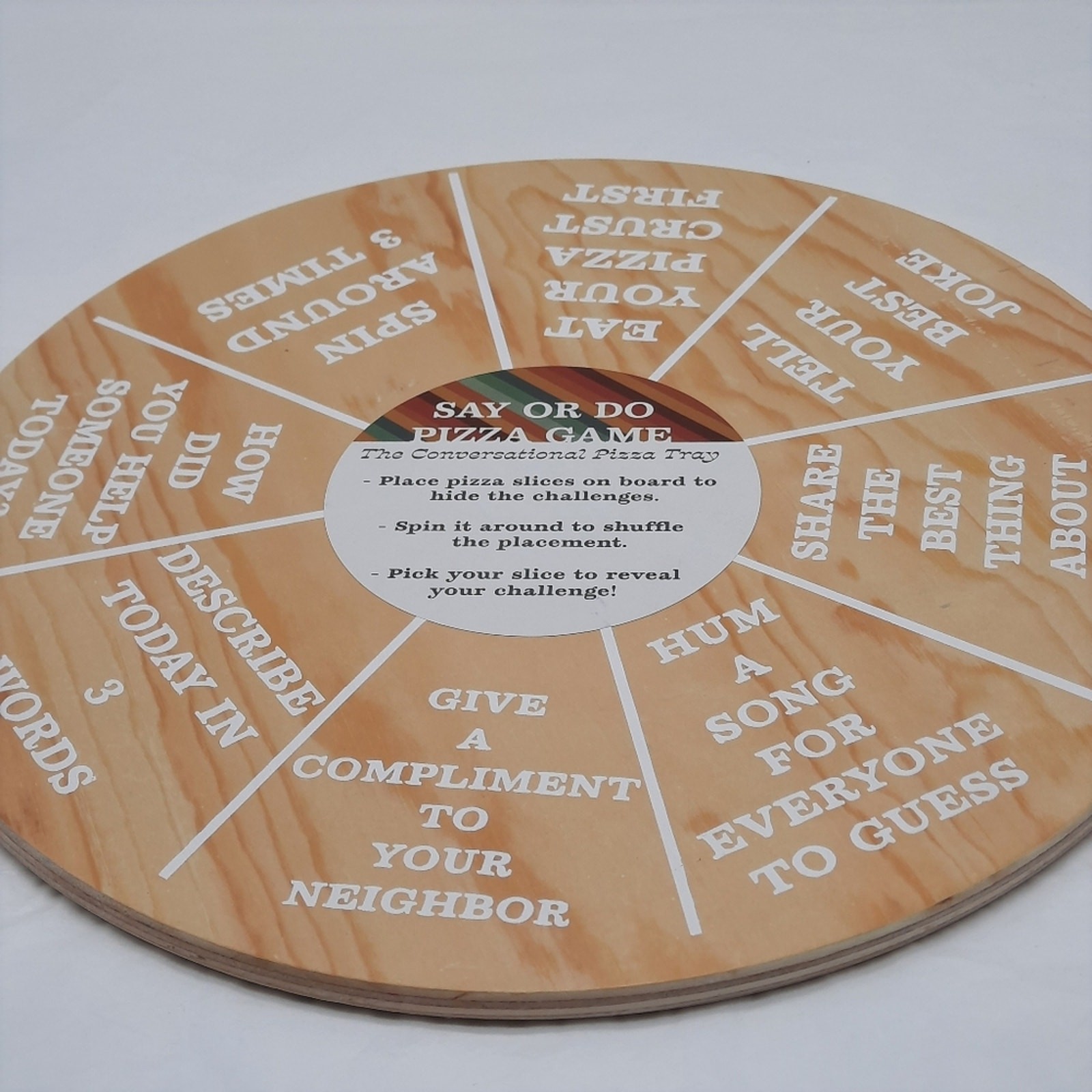 The Conversational Pizza Tray Say Or Do Pizza Game Wooden