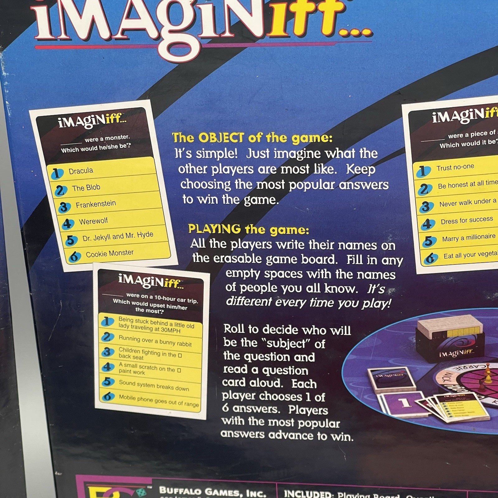 Imaginiff Board Game Buffalo Games 1998 Complete All Pieces Award Winning Game