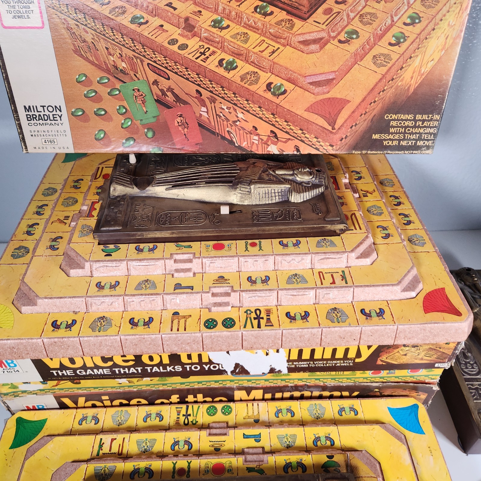 3 Milton Bradley Board Game – 1971 – VOICE OF THE MUMMY – w/Box For Parts AS IS