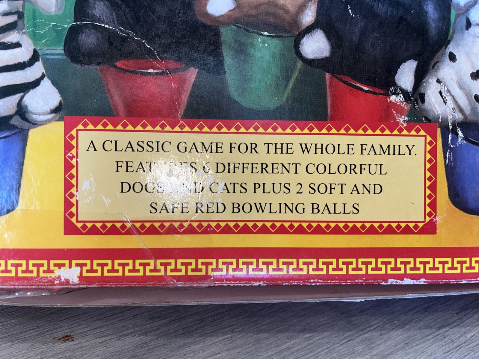 Vtg Schylling Bowling Pets Game 6 Colorful Plush Dogs/Cats RETRO Original Box