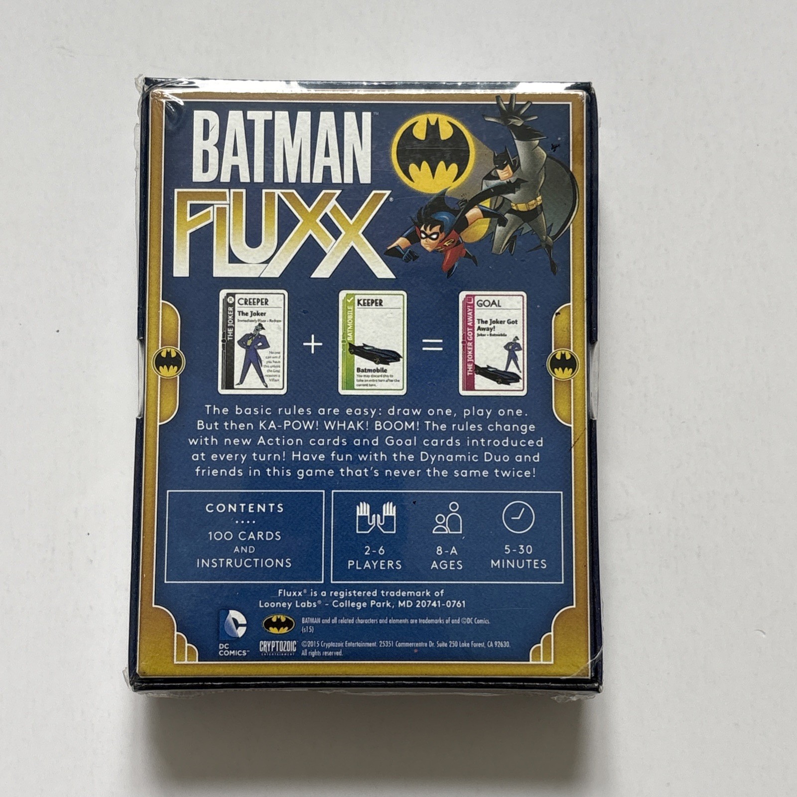 Batman Fluxx Card Game DC Comics Looney Labs 2015 New Sealed