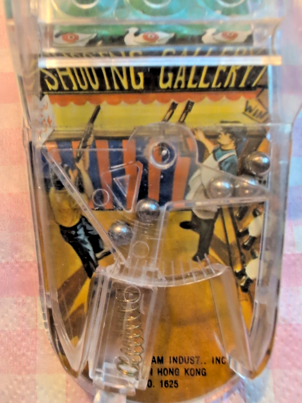 Vintage 1975 Shooting Gallery Game Plastic Pin Ball Game Durham Hong Kong #1625