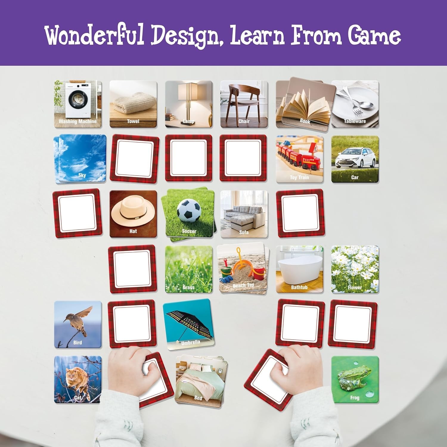Daily Items Memory Card Game – 72 Thickened Cards for Cognitive Skills Growth