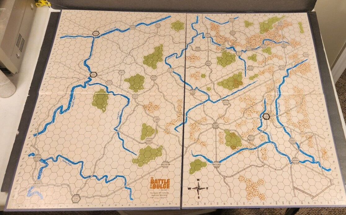 VINTAGE 1965 AVALON HILL COMPANY “THE BATTLE OF THE BULGE” BOARD GAME