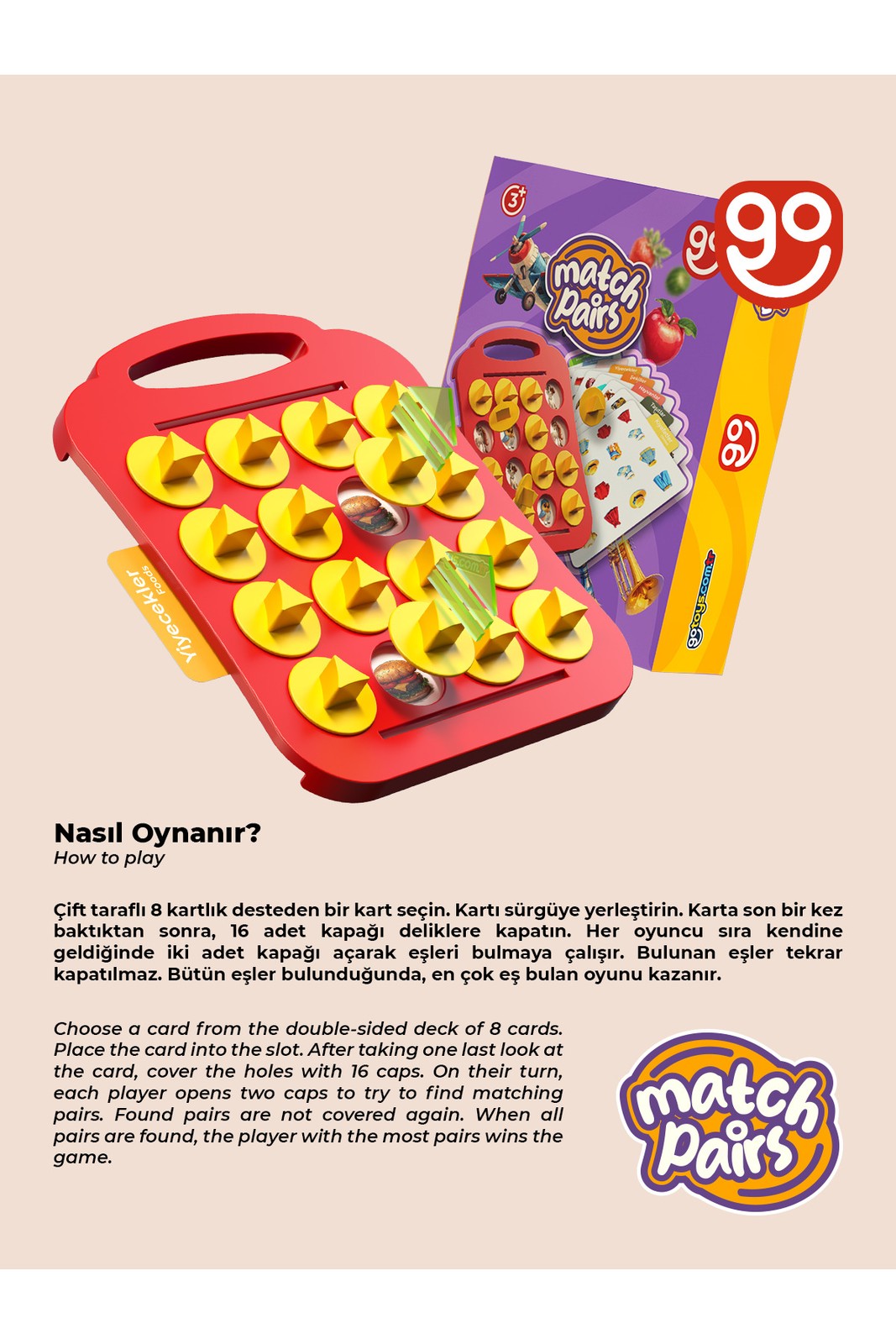 Memory Match Pairs Card Game Educational Toy 3+ Years – Rigor Universe