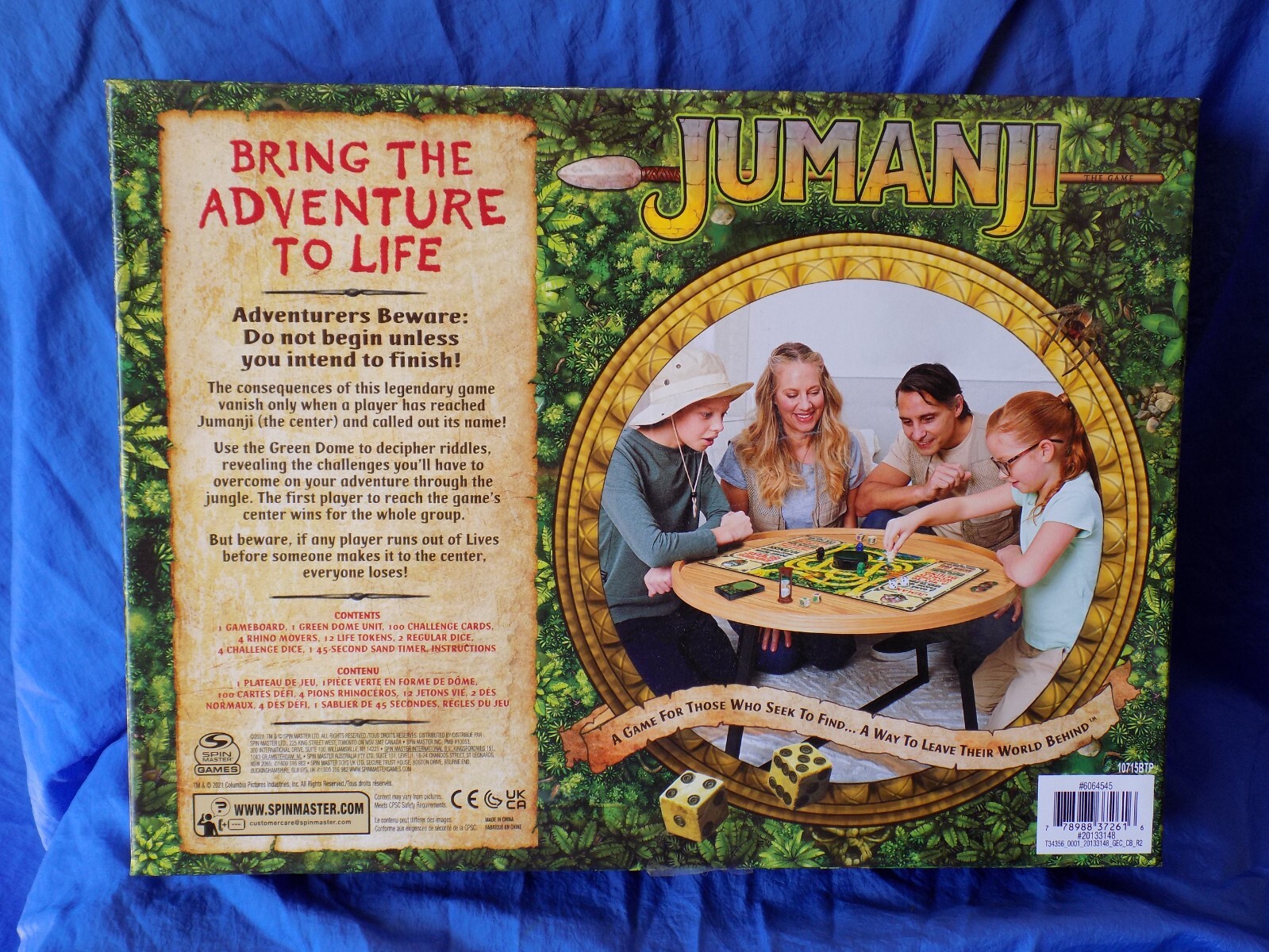 Jumanji Board Game Spinmaster 2021 For Parts or Play Adventurers Beware!