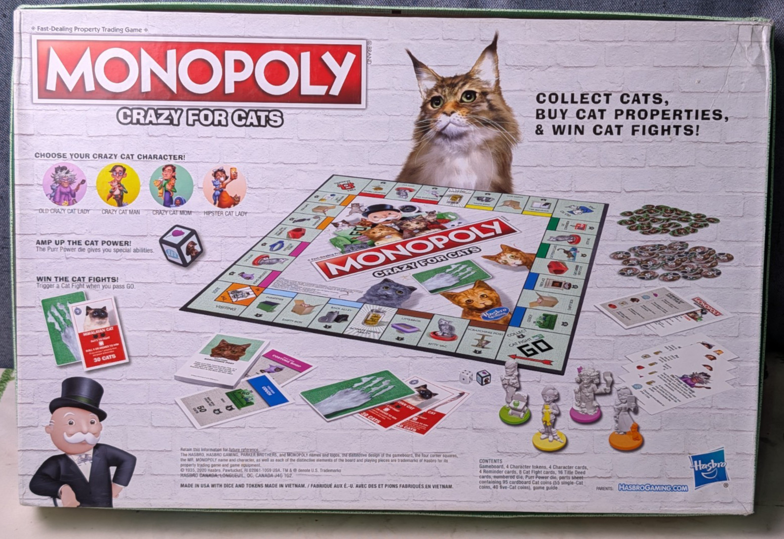 Hasbro Monopoly Board Game Crazy For Cats Pet Edition Complete Cat Lovers Gift