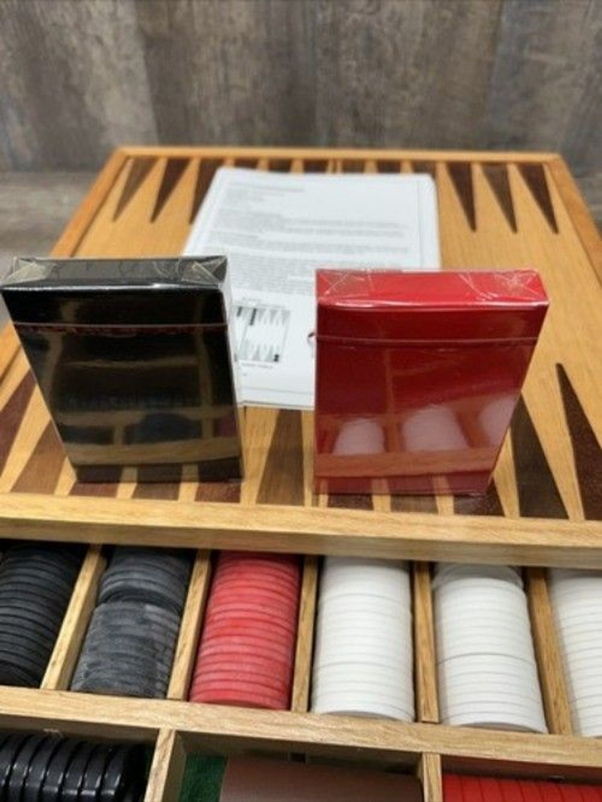 Vintage Wooden Multiple Game Board & Storage Case 12.63″x12.63″x3.25″ Excellent