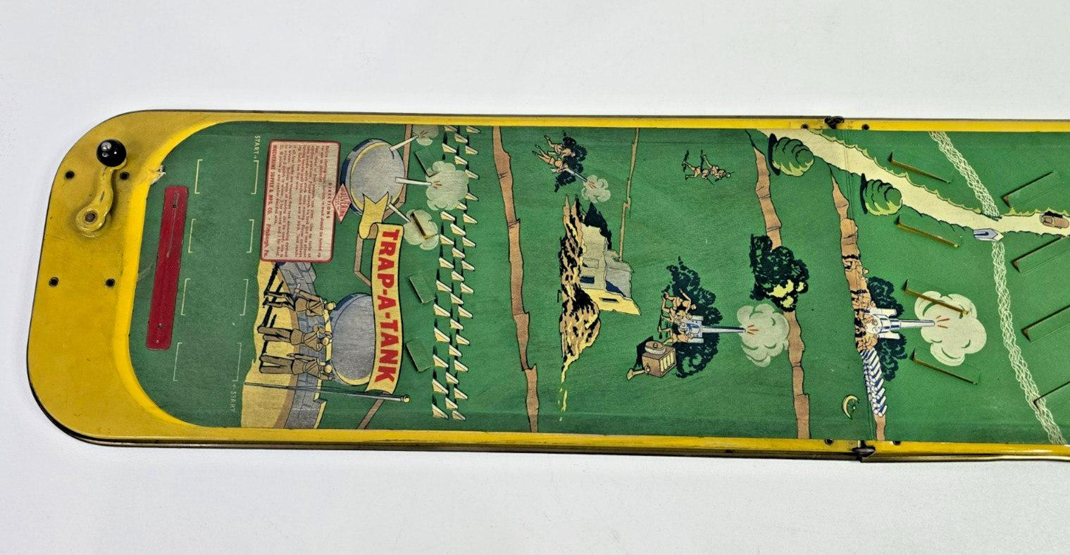 Vintage Wolverine Tin Litho Trap A Tank Game Board