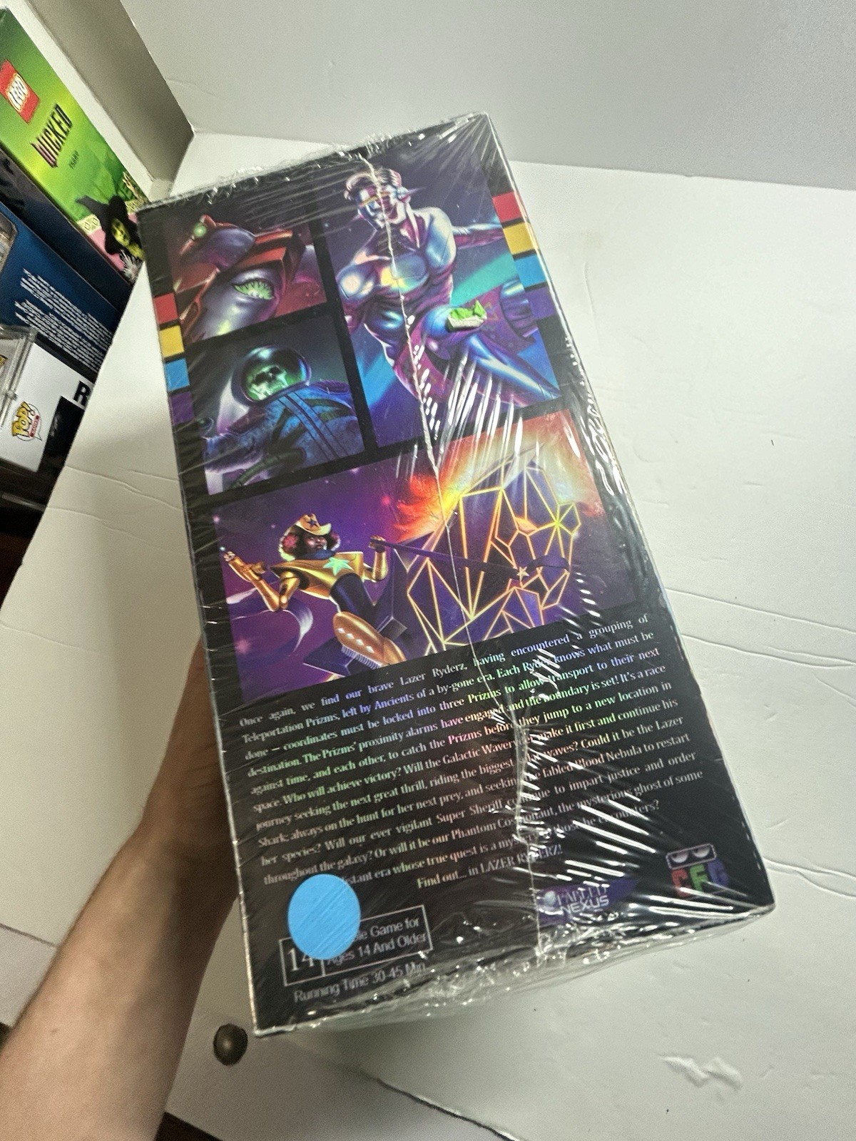 Lazer Rydz Board Game Greater Than Games Retro 80s VHS Style Neon Racing Set