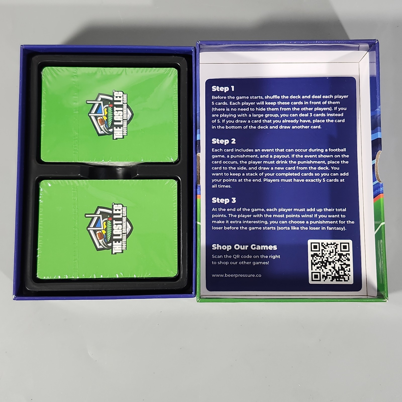 Beer Pressure Last Leg Live Baseball and Football Adult Drinking Card Game Lot