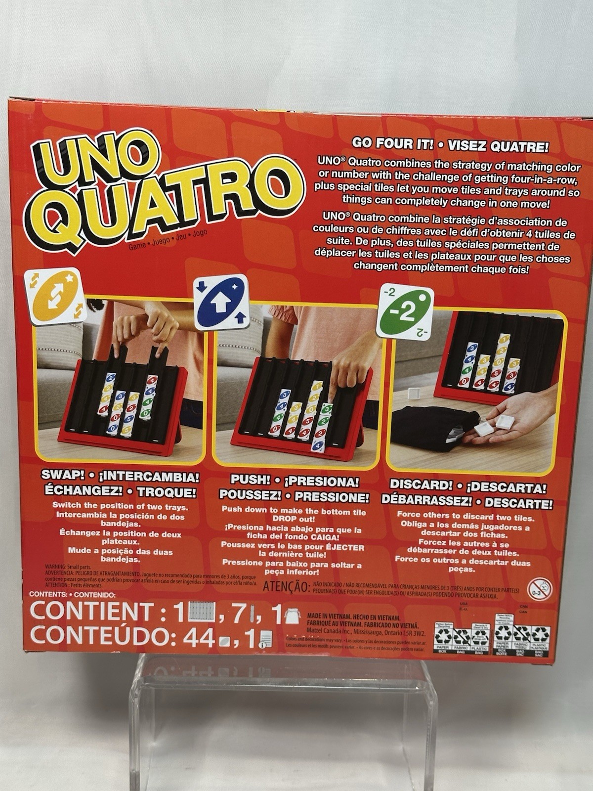Uno Quatro COMPLETE Mattel 2022 Family Game Tiles