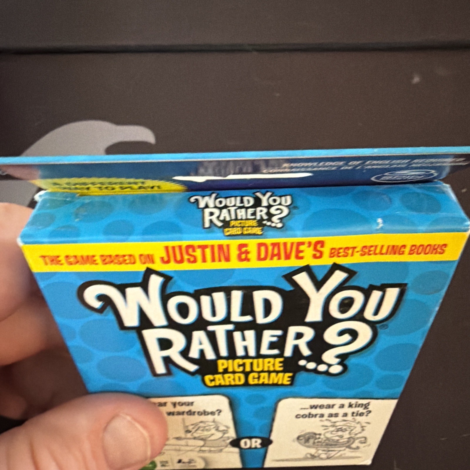 WOULD YOU RATHER BE? PICTURE CARD GAME,FUN FAMILY BASES ON JUSTIN & DAVE’S BOOKS