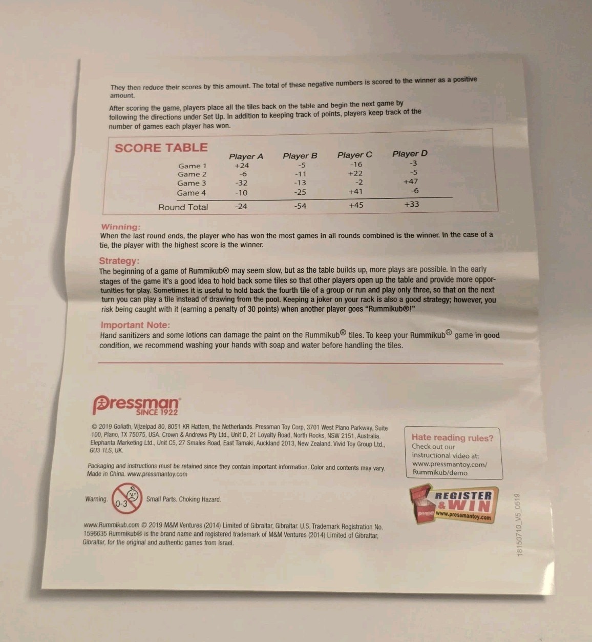 2019 Rummikub On The Go: The Complete Original Game in a Red Canvas Storage Case