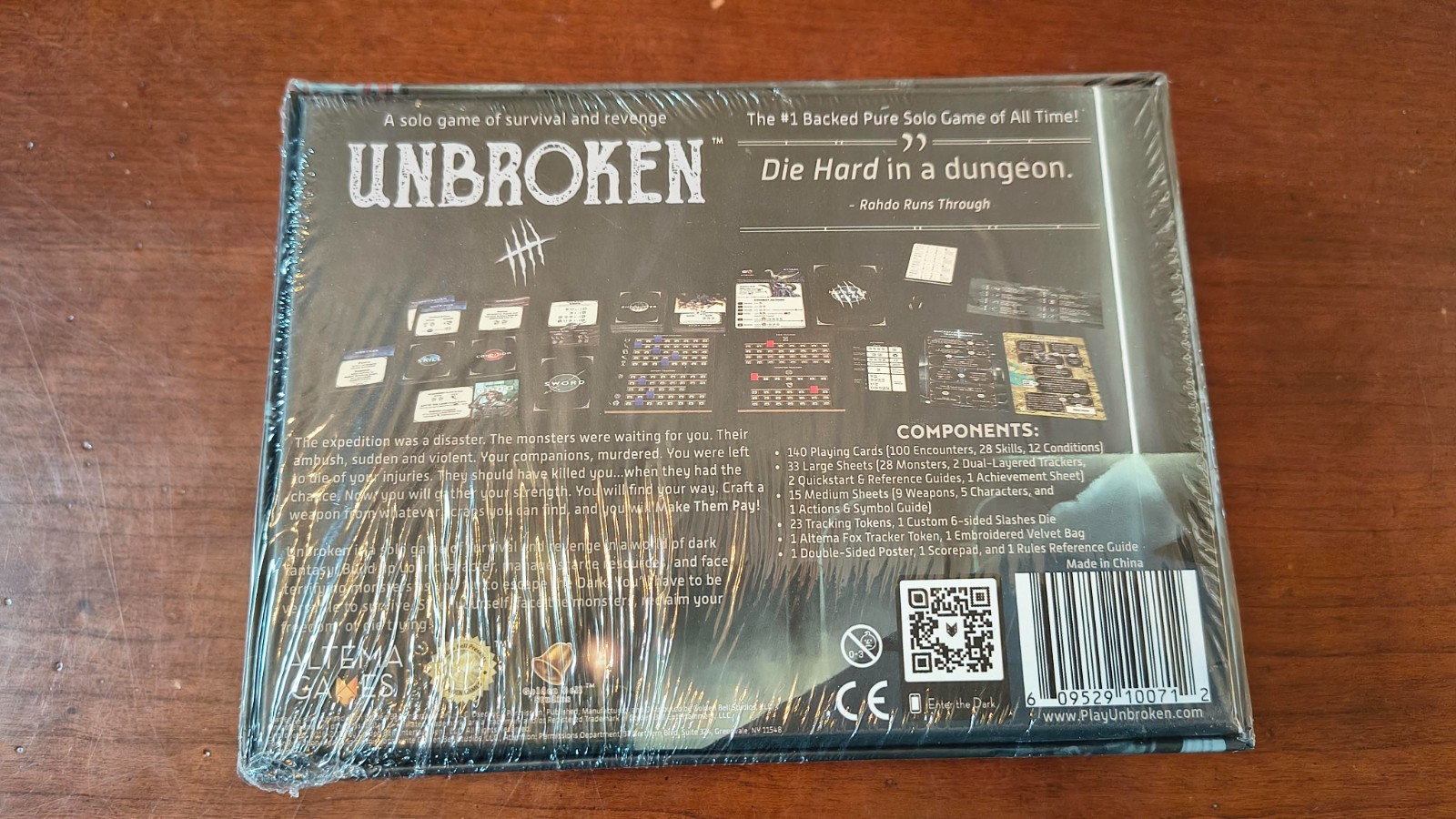 Unbroken – A Solo Card Game of Survival and Revenge – New & Unopened