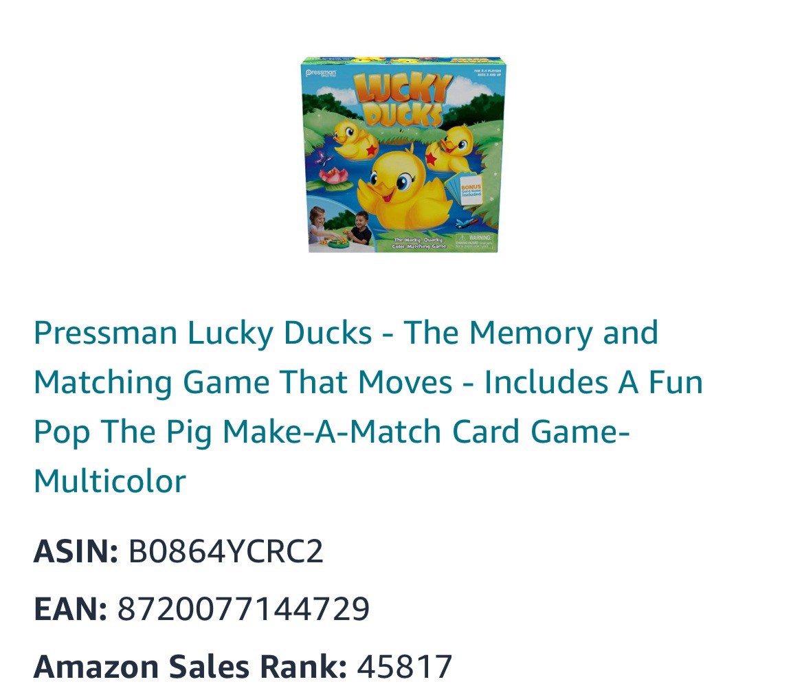 Lucky Ducks The Memory and Matching Game, Interactive Fun For The Family. NEW￼