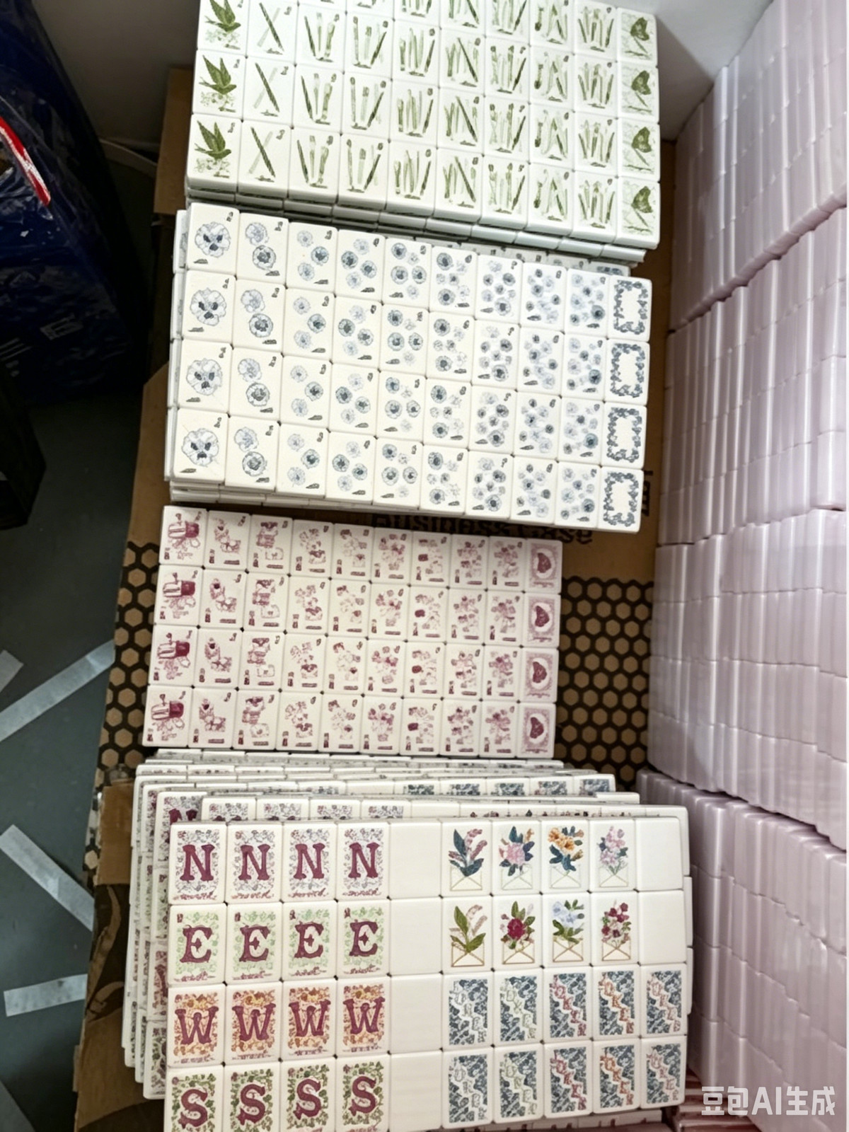 American Mahjong Game Set, 160 Purple flowers Mah Jong Tiles,Fast ship#family