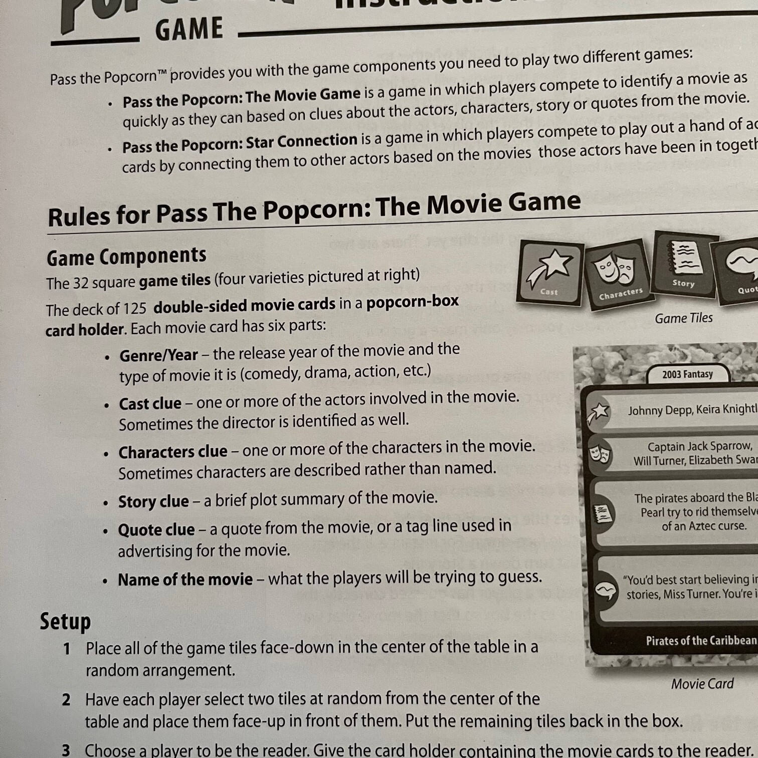 Pass The Popcorn Game Fast Paced Movie Fun Great For Family Game Night 2008