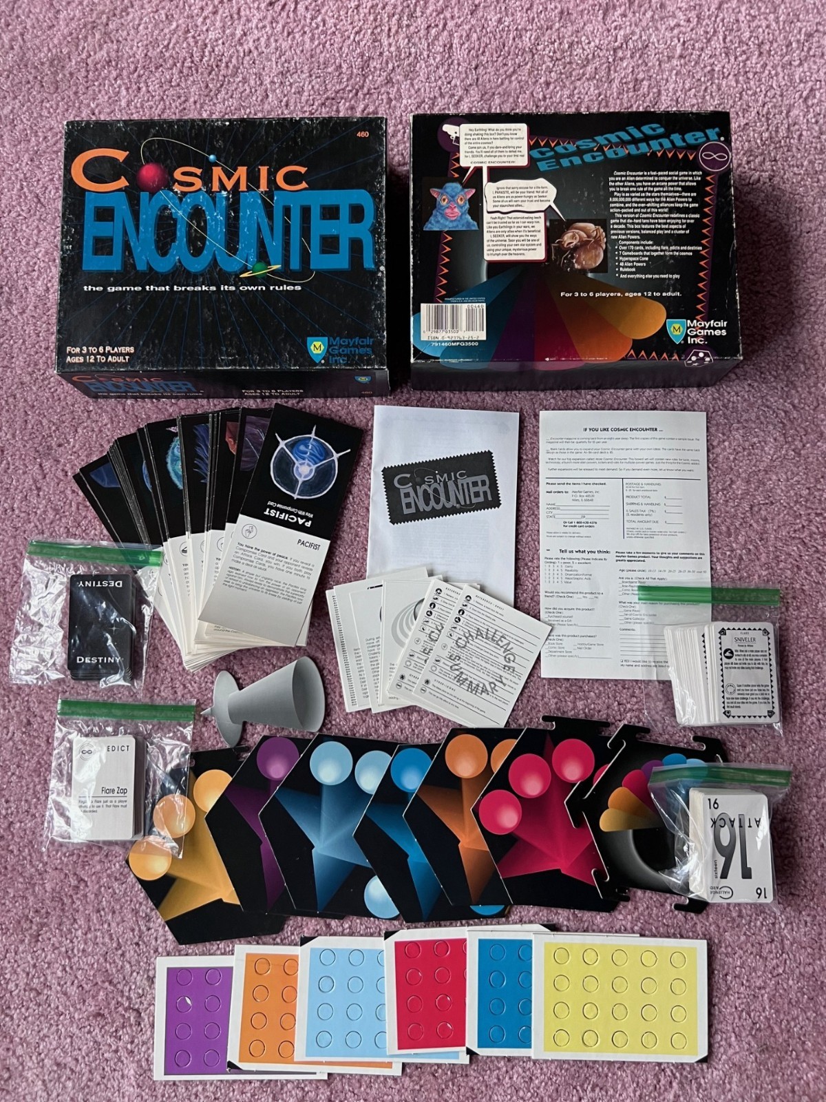 Cosmic Encounter by Mayfair Games 1991 complete excellent parts