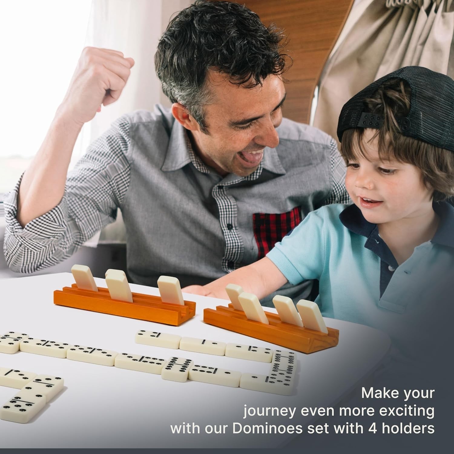 Luxury Domino Set with 4 Racks & Travel Case – Classic Double 6 for All Ages