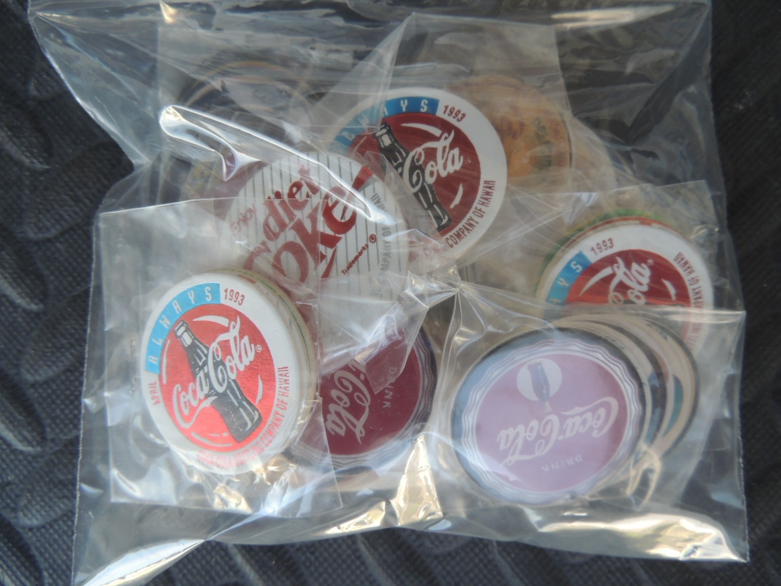 POGS COKE CAPS COCA COLA LOT 10 COMPLETE SETS 4 FOIL HAWAIIAN + 8 COKE SERIES 2