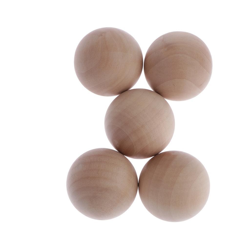 5x Hardwood Balls Solid Natural Beech Wood Balls Making