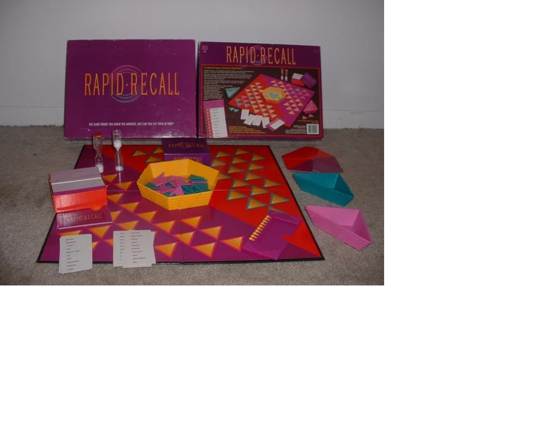 Rapid Recall Board Game Sterten #5059 Family Fun Complete In Box 1993 Vintage