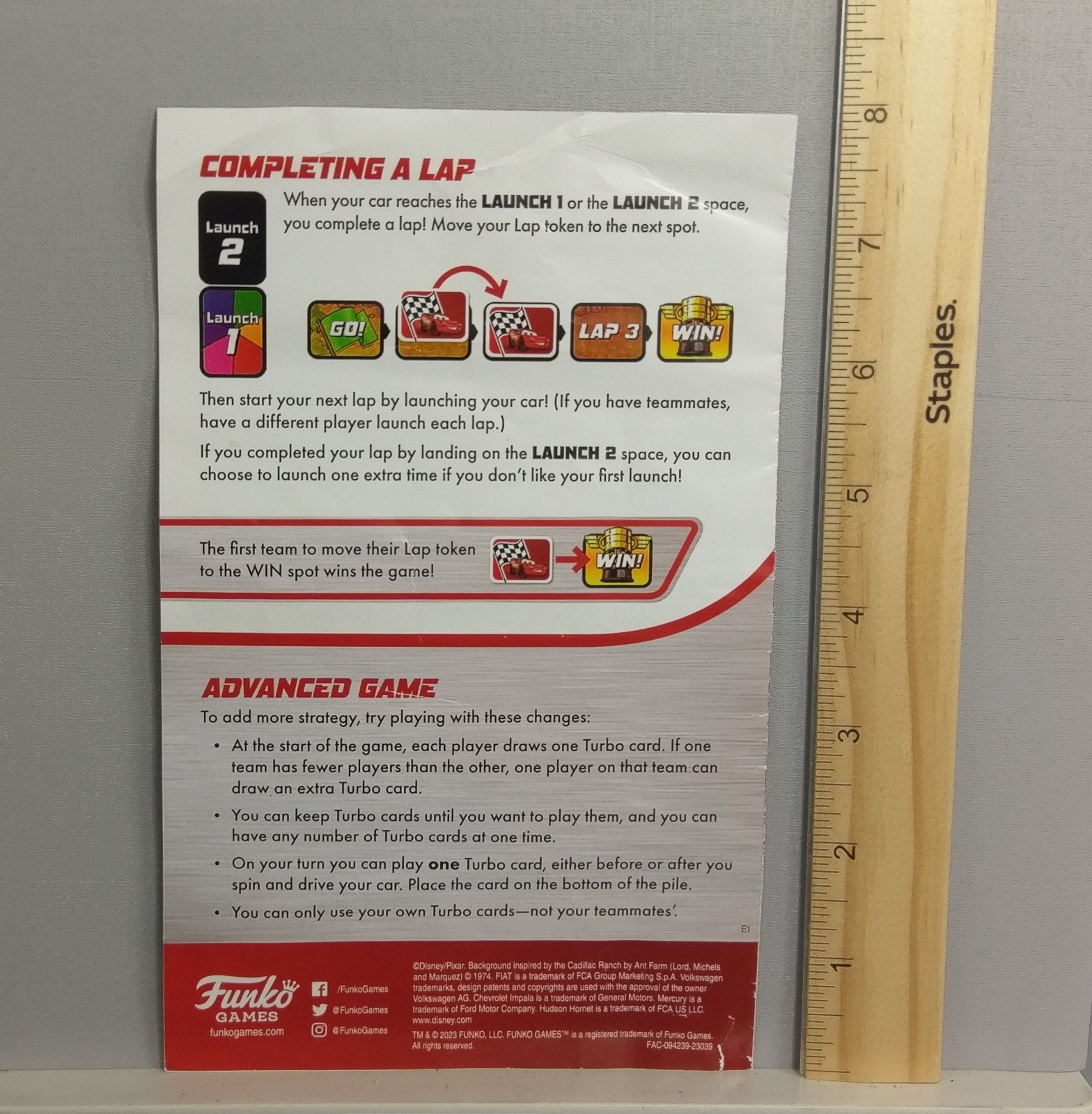2023 Funko Games Disney Pixar Cars LAUNCH ‘N’ RACE GAME 99% Complete RARE HTF!