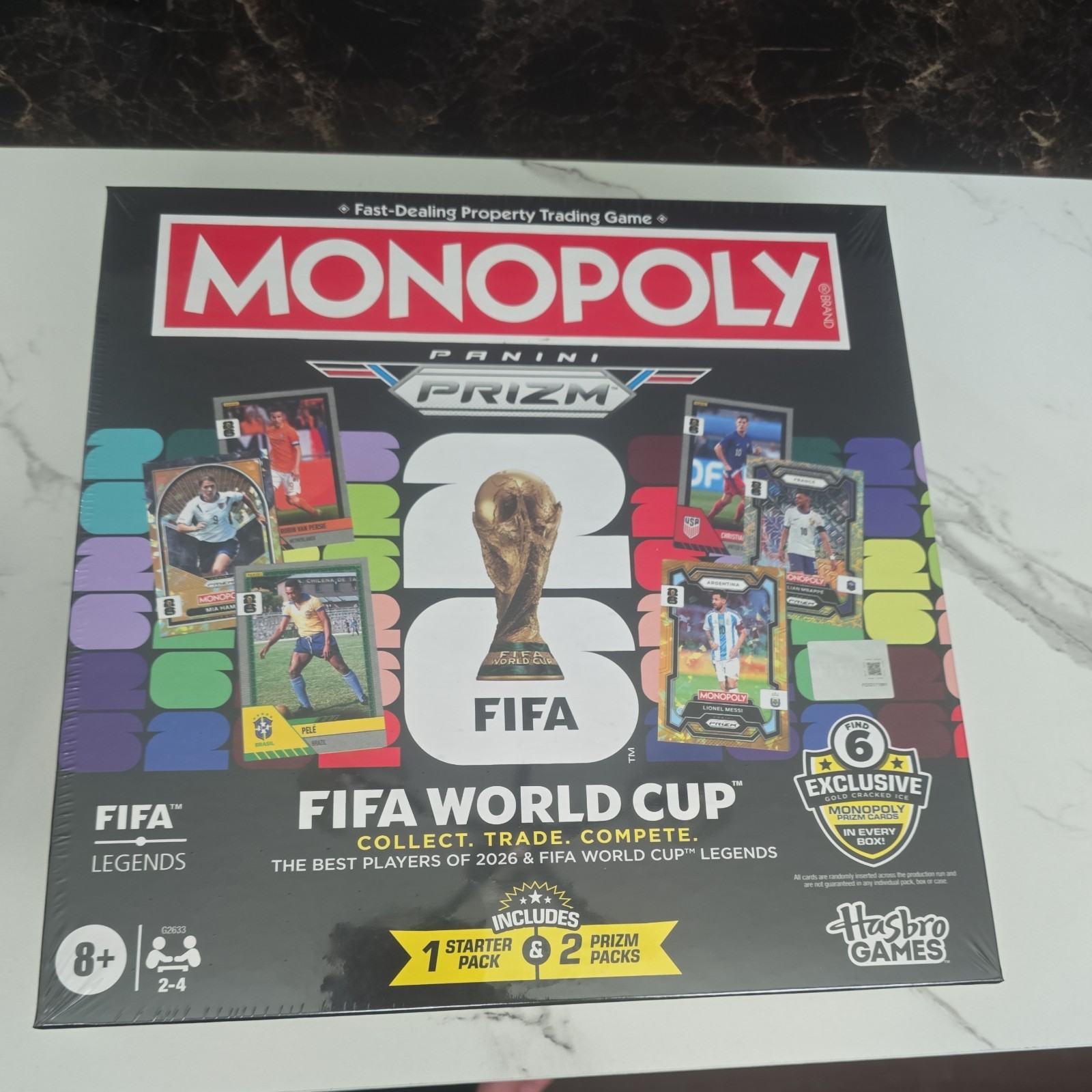 2026 FIFA World Cup trading card and Board Game Monopoly Panini Prizm Bundle
