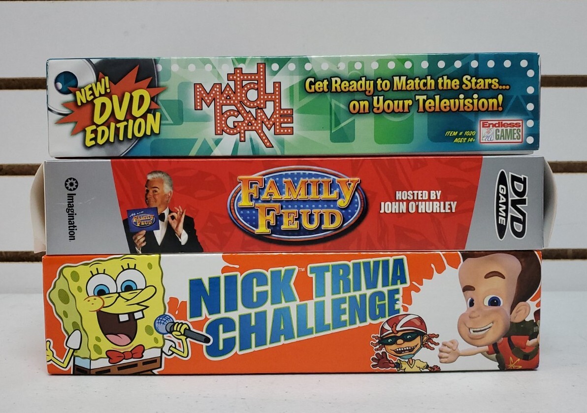 Lot Of 3 DVD Edition Games: The Match Game, Family Feud, & Nick Trivia Challenge