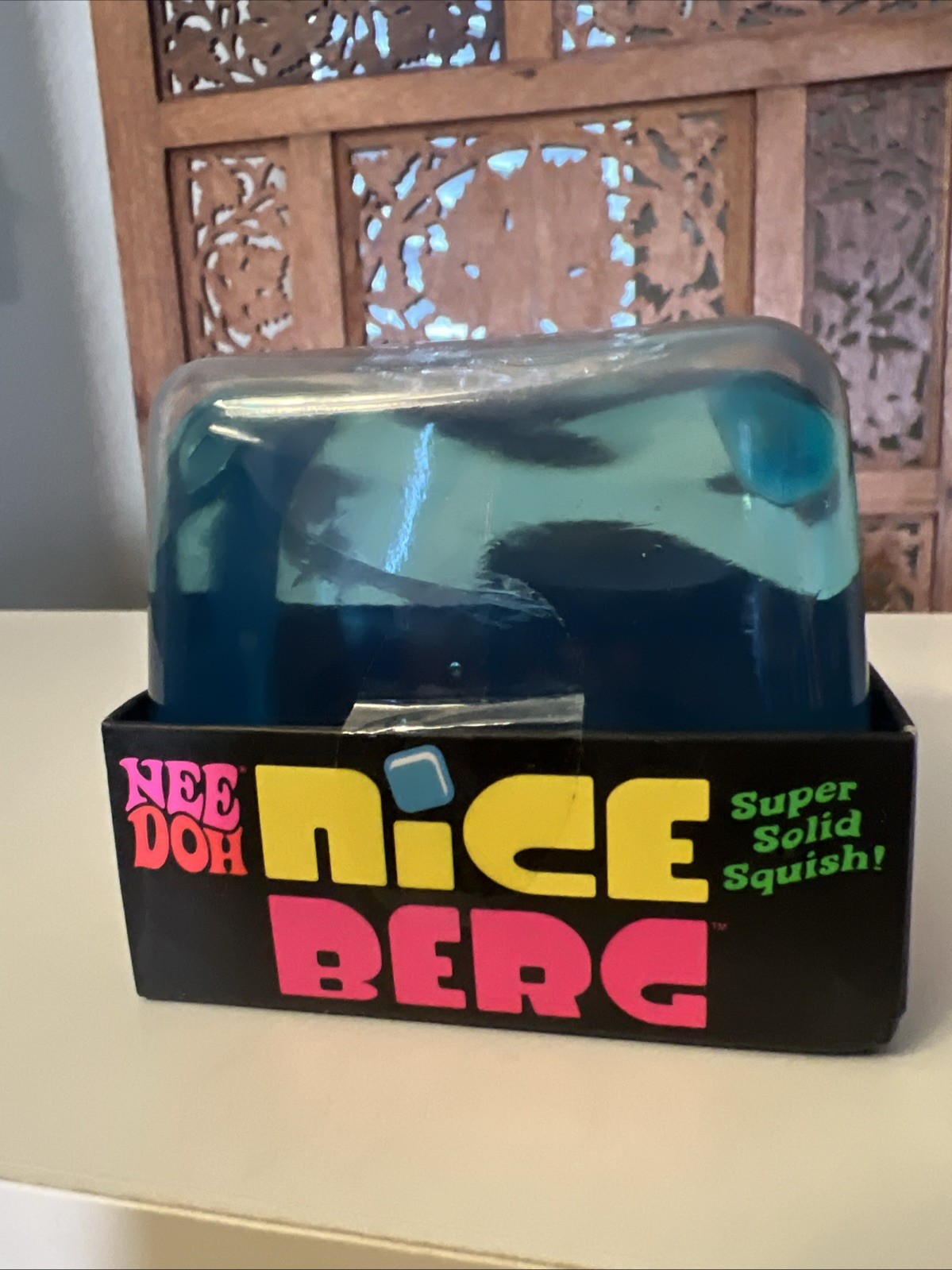 NeeDoh Nice Berg Nee Doh Squishy Cube Blue NEW Authentic Schylling Hard To Find