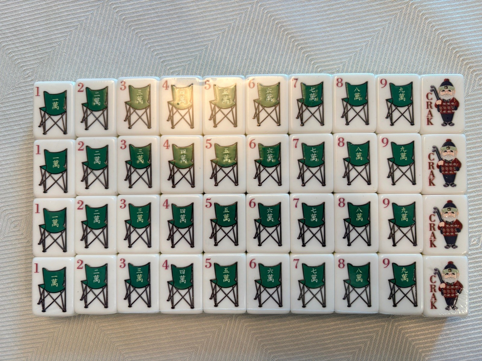 Mahjong GOLF Club New 160 Tiles, Mat, Dice, Dice Bag, Mat Bag. RARE Set Masters