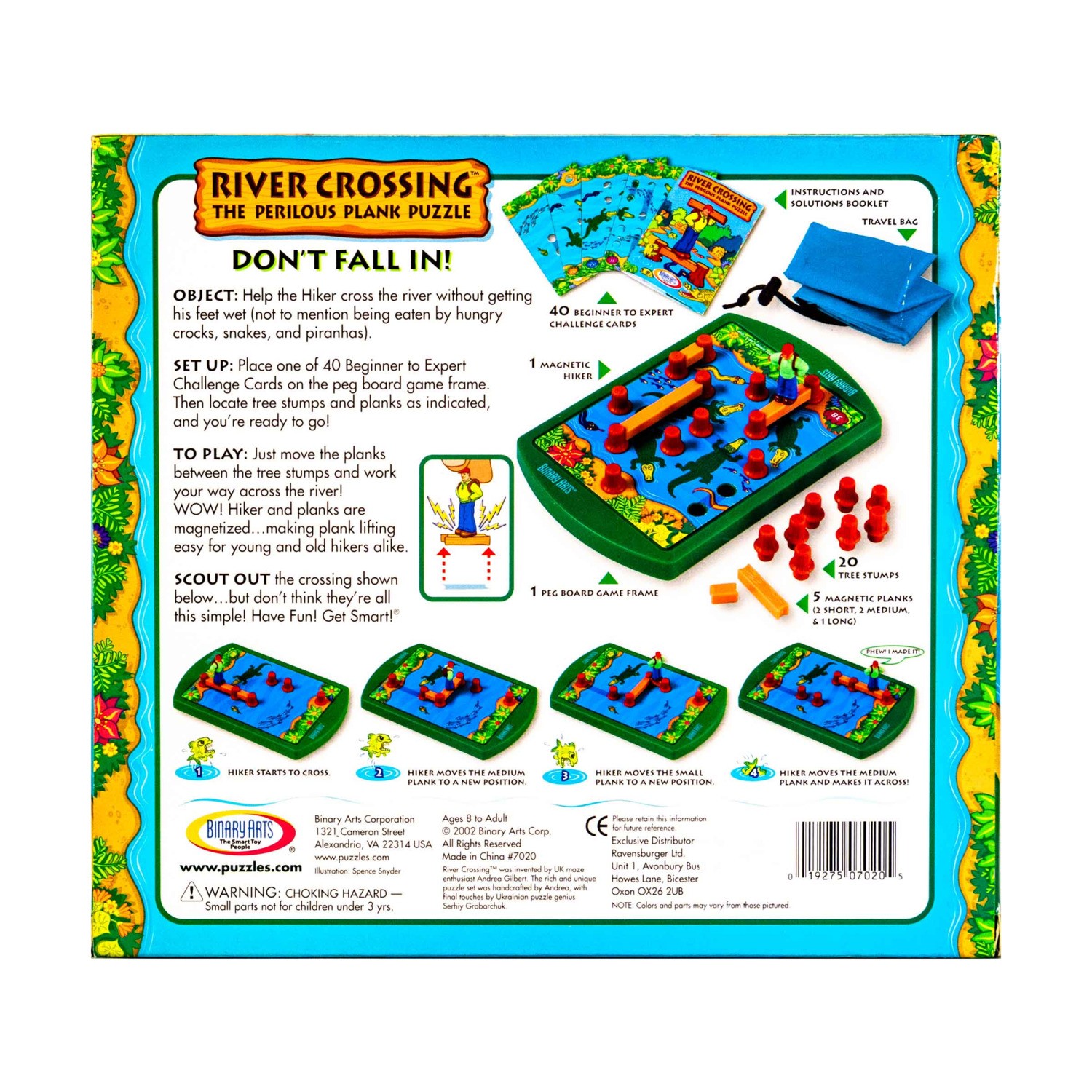 Binary Arts Boardgame River Crossing – The Perilous Plank Puzzle New