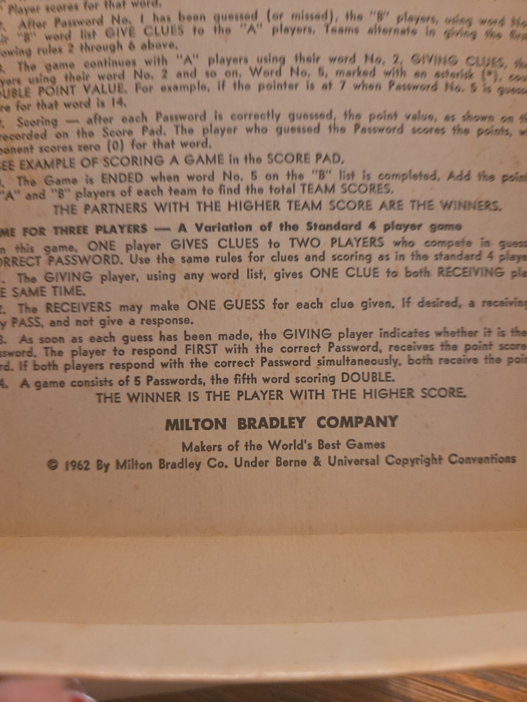 Vintage 1970 MB Milton Bradley Password 15th Edition no. 4260