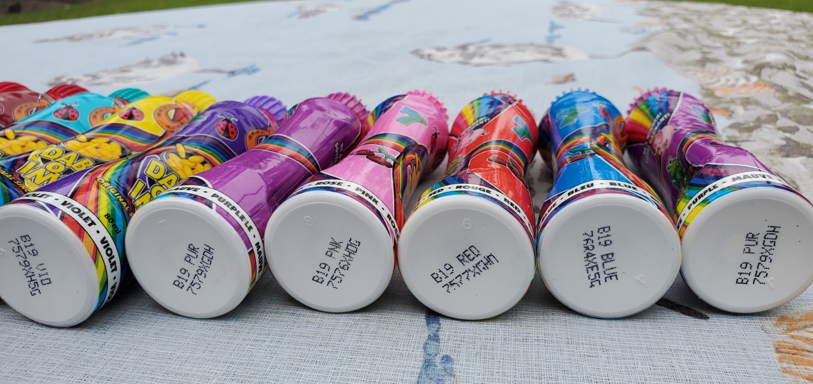 VTG Dab O Ink Bingo Dabber Dauber Marker Red Blue Pink Yellow Magenta Aqua NEW