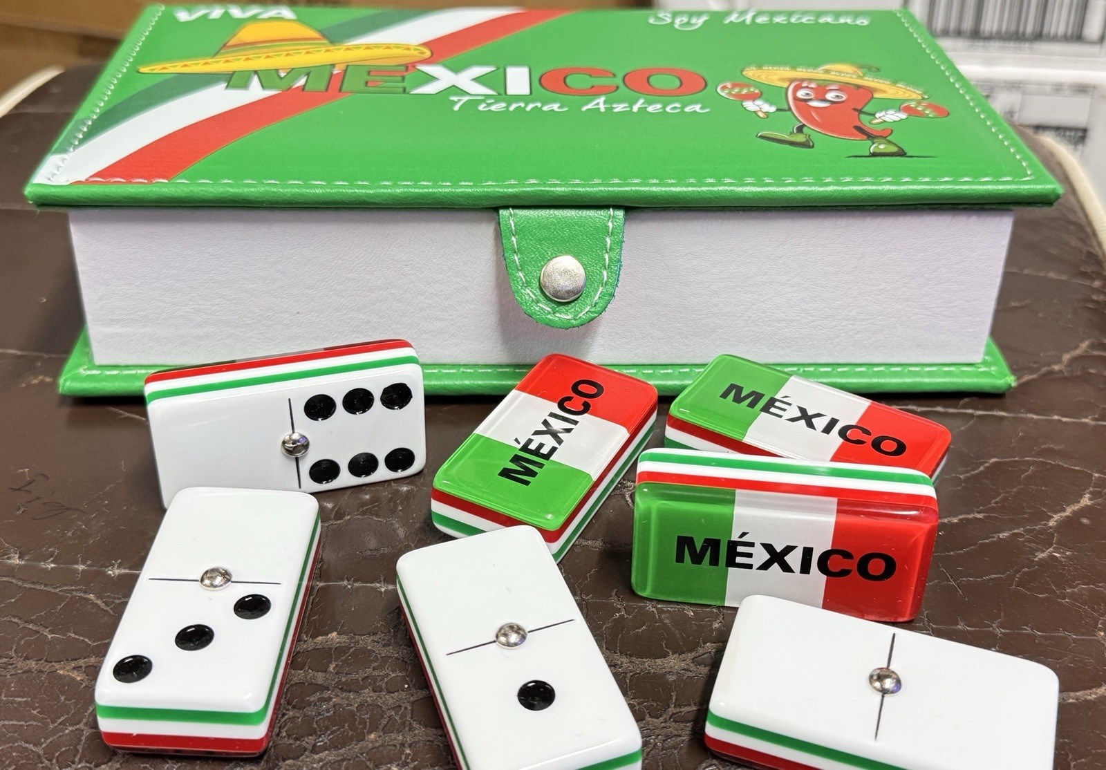 Jumbo Dominoes Set for Adults Doble Six Diseno De Mexico