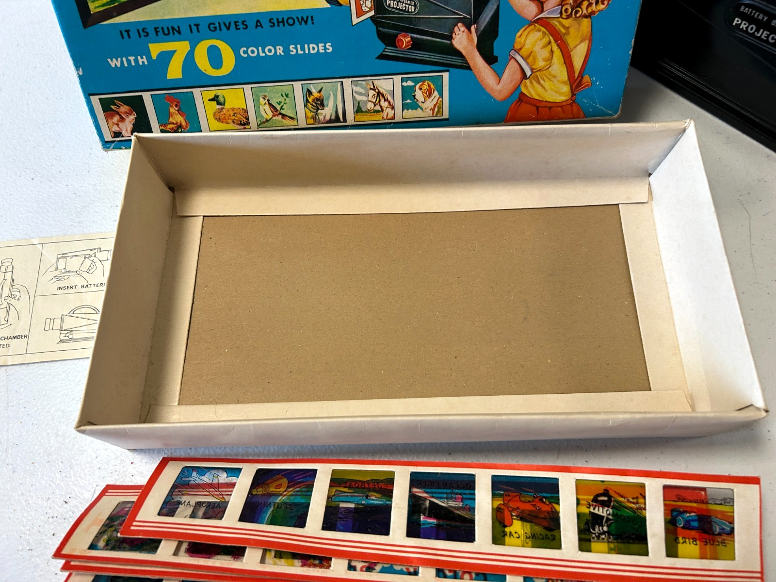 Vintage 1960s Stellar Battery Operated Toy Projector Slides No 8106 Hong Kong