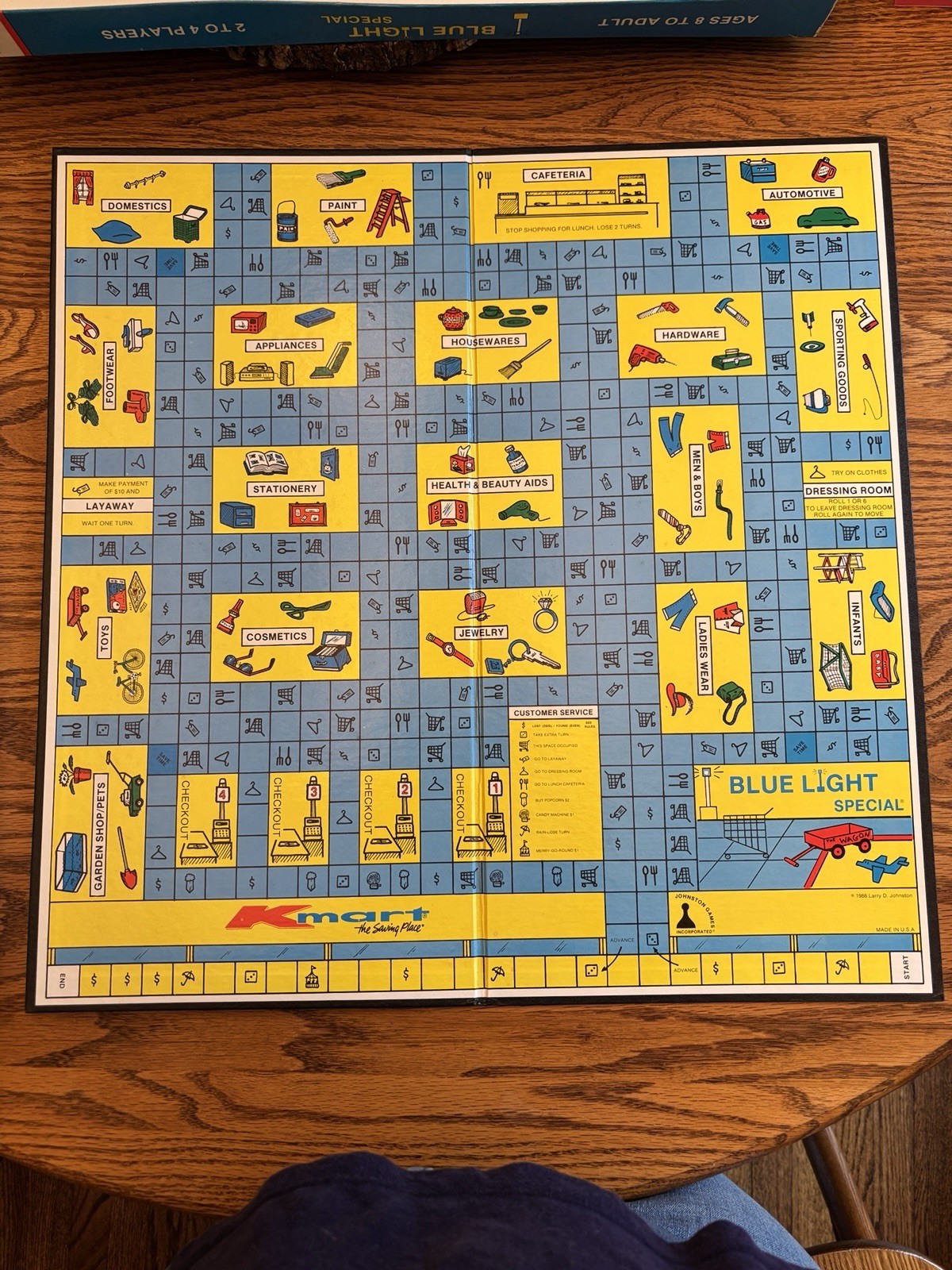 VINTAGE RARE 1986 BLUE LIGHT SPECIAL K-MART BOARD GAME USA Johnston Games GUC