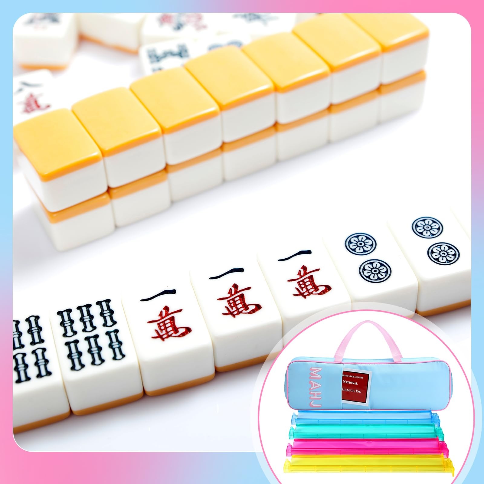 Mahjong Rack Storage Bag 21 x 6.5 x 2 Inches Mahjong Gifts for Mah Jong Tile …