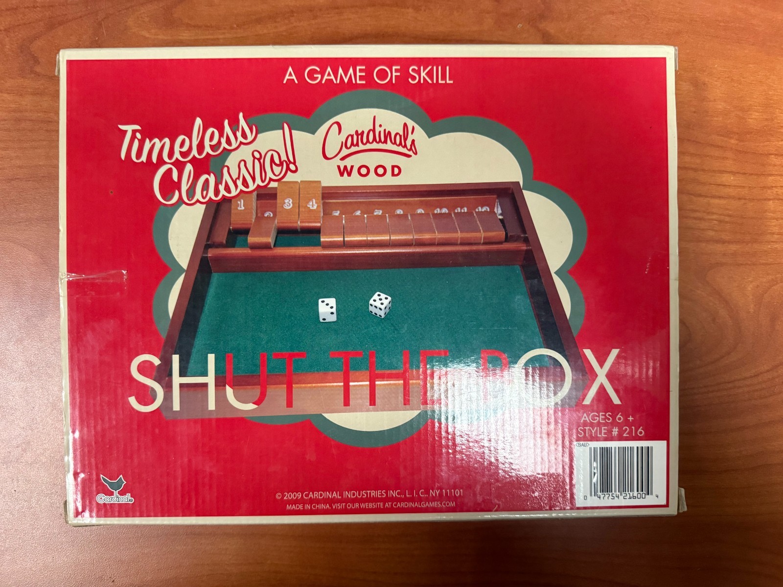 Cardinal’s Deluxe Wood Timeless Classic! Shut The Box Game