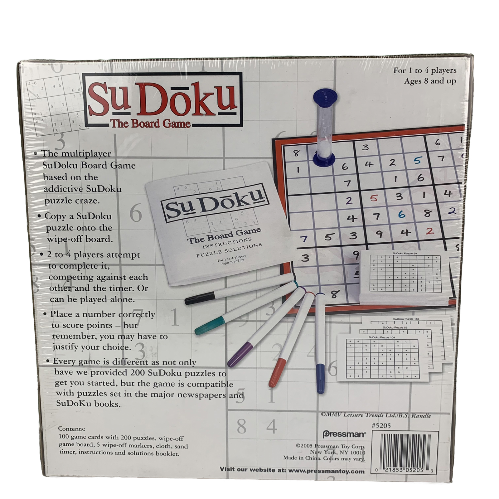 SUDOKU The Board Game Pressman The Original 1 to 4 Players Version SEALED