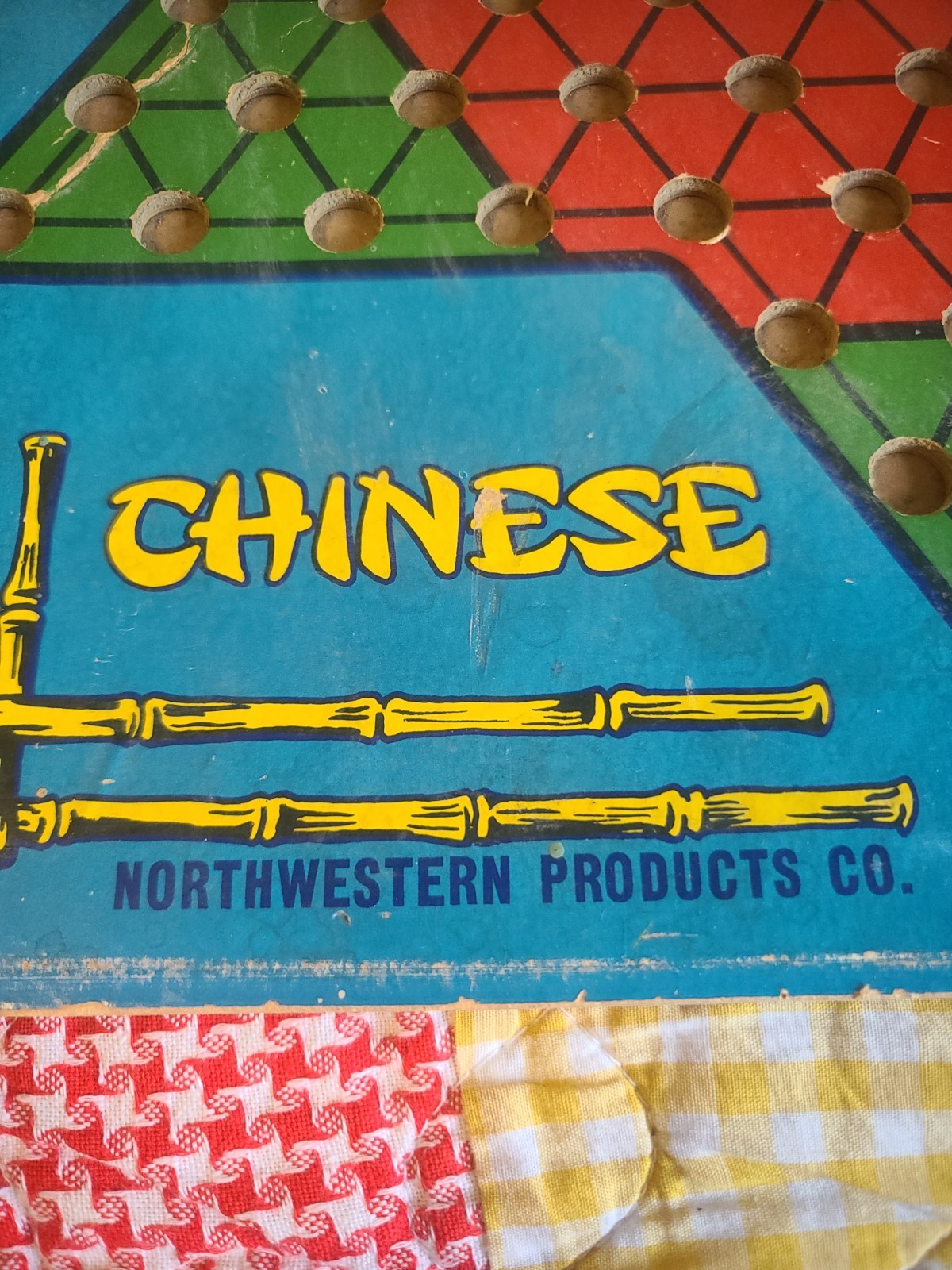 1940s San Loo Chinese Checkers Board Fiberboard Cardboard Reversible Vintage