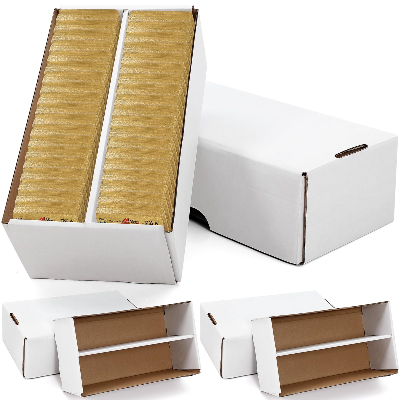 Yexiya 2 Pack 1600 Count Trading/Gaming Card Storage Box 2 Row white