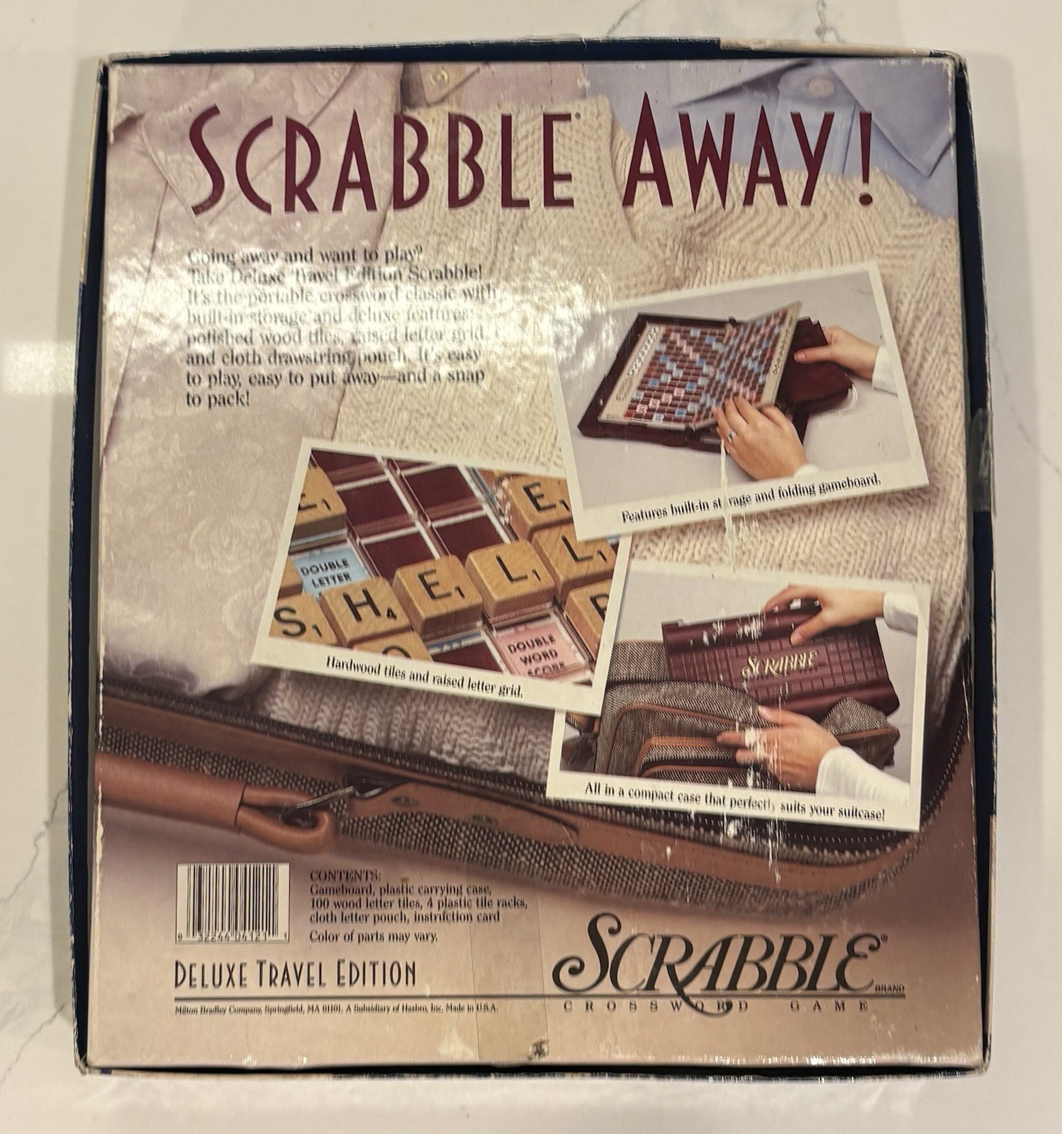 Scrabble Deluxe Travel Edition by Milton Bradley with 96 Tiles & Pouch