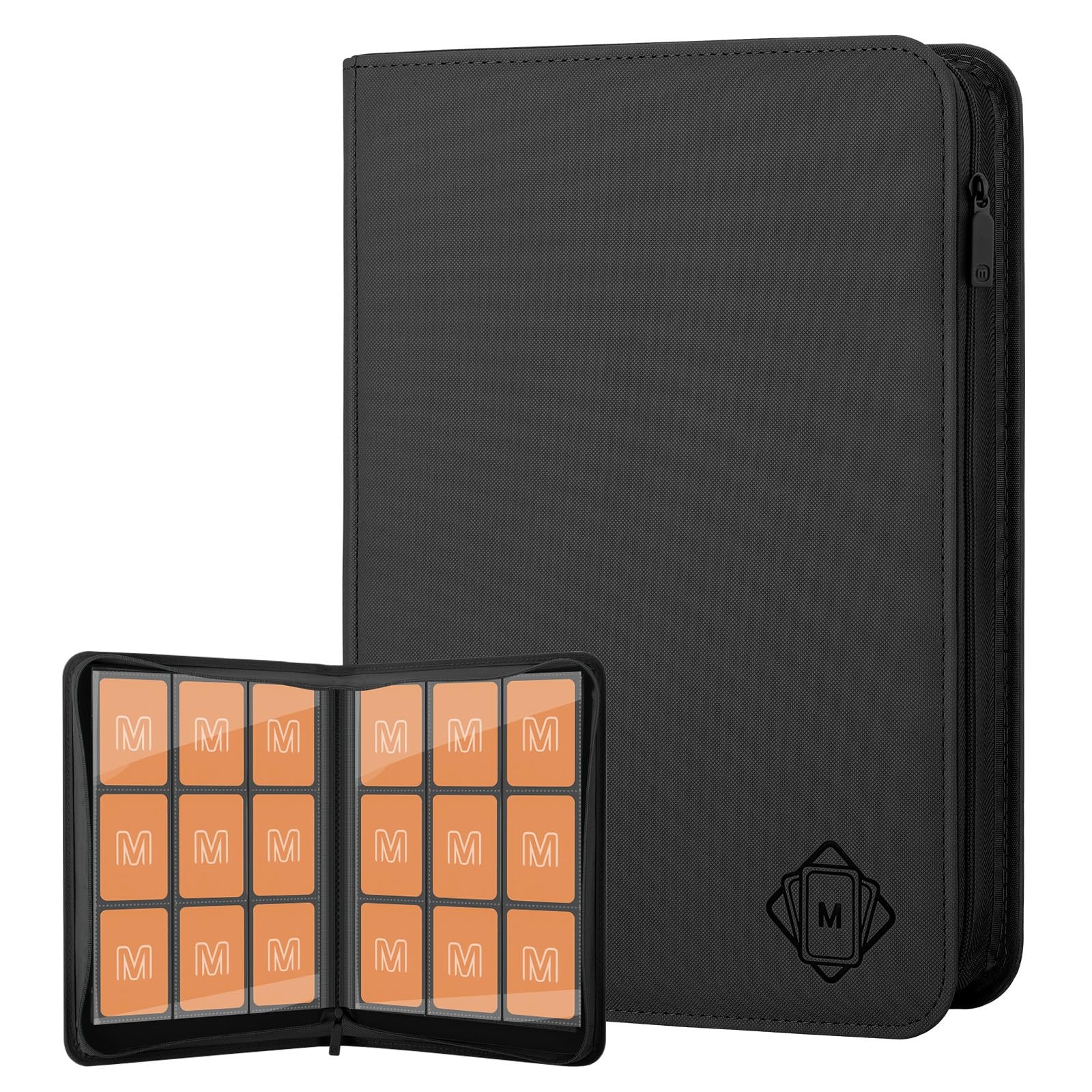 Trading Card Binder with 9 Side Loading Pocket 12×12 inches, 9-Black