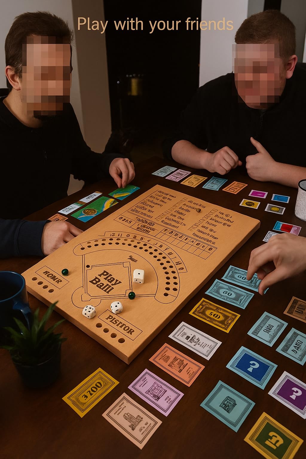 Baseball Dice Board Game – Baseball Dice Game Wood Board – Wooden Baseball Bo…