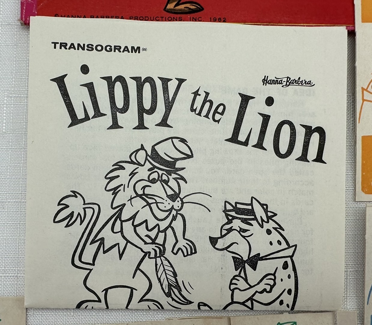 1962 Lippy the Lion Flips Game by Transogram Unpunched New Old Stock FREE SHIP