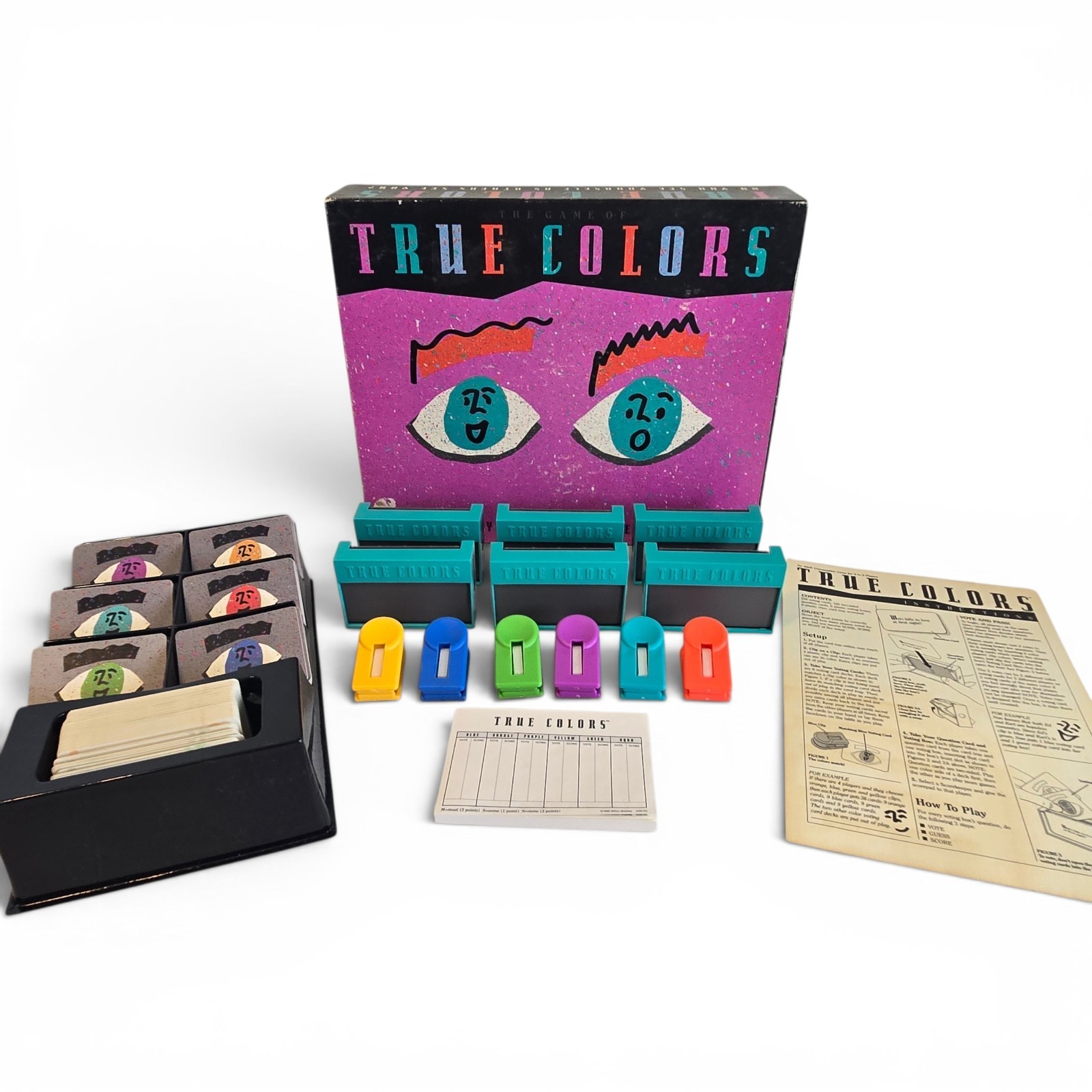 1990 True Colors Card Game Milton Bradley, Made in USA **COMPLETE**