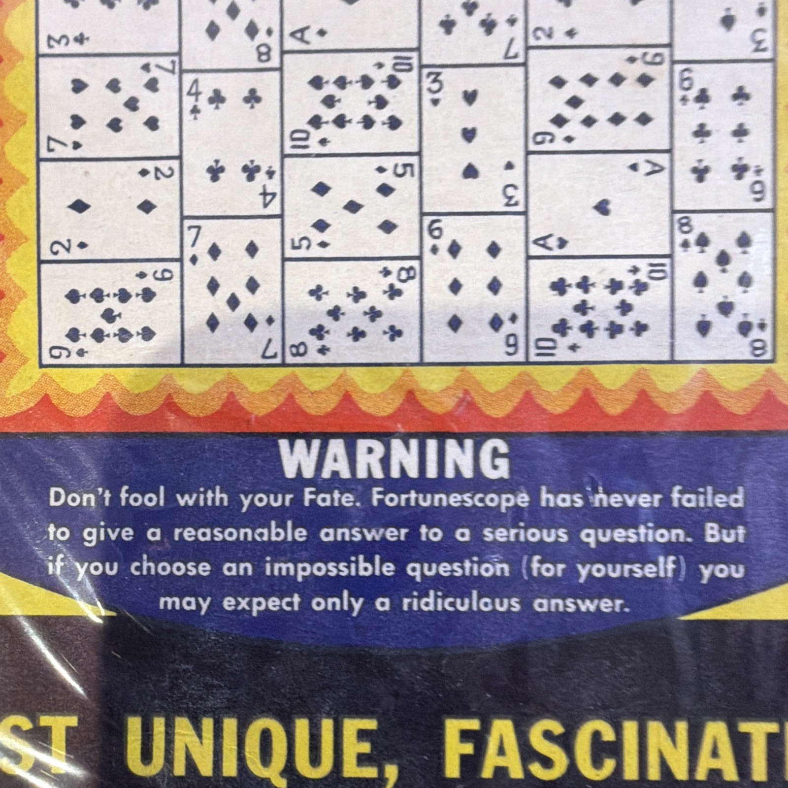Vintage “Fortunescope” Ephemera Fortune Teller Game Multiple Pages
